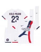 Paris Saint-Germain Randal Kolo Muani #23 Venkovní dres pro děti 2024-25 Krátký Rukáv (+ trenýrky)